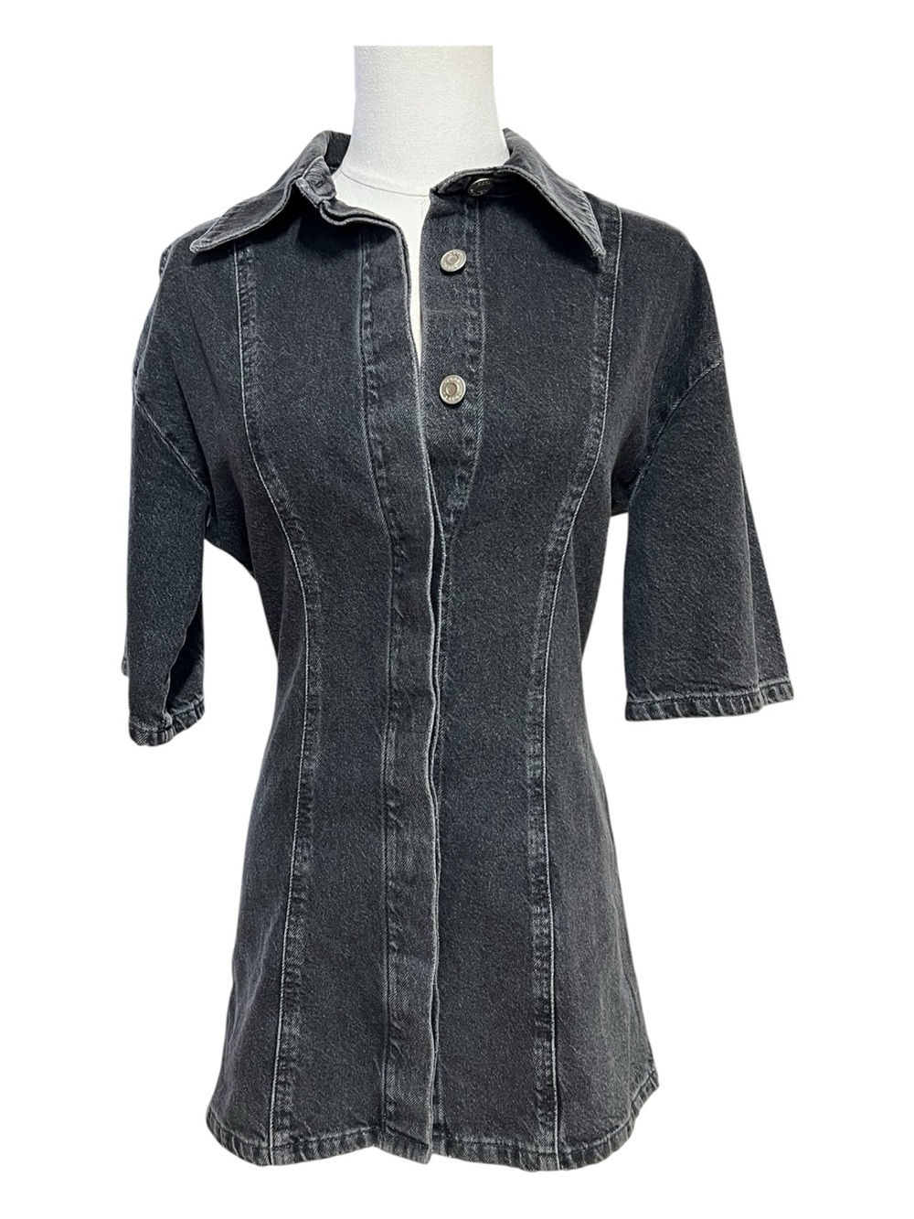 EUC ASOS DESIGN Black Denim Mini Dress | Size 2